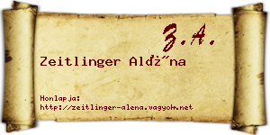 Zeitlinger Aléna névjegykártya